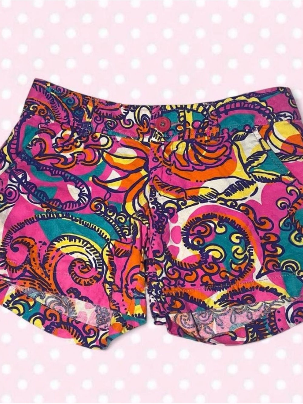 Lilly Pulitzer Callahan Shorts Sea and Be Seen Paisley Pink Orange Size 00